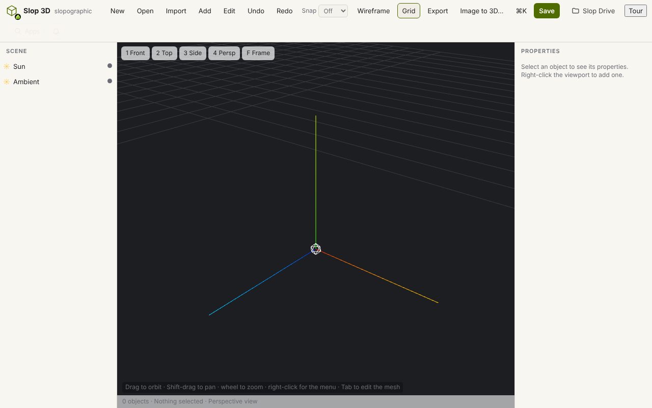 Slop 3D open in a browser
