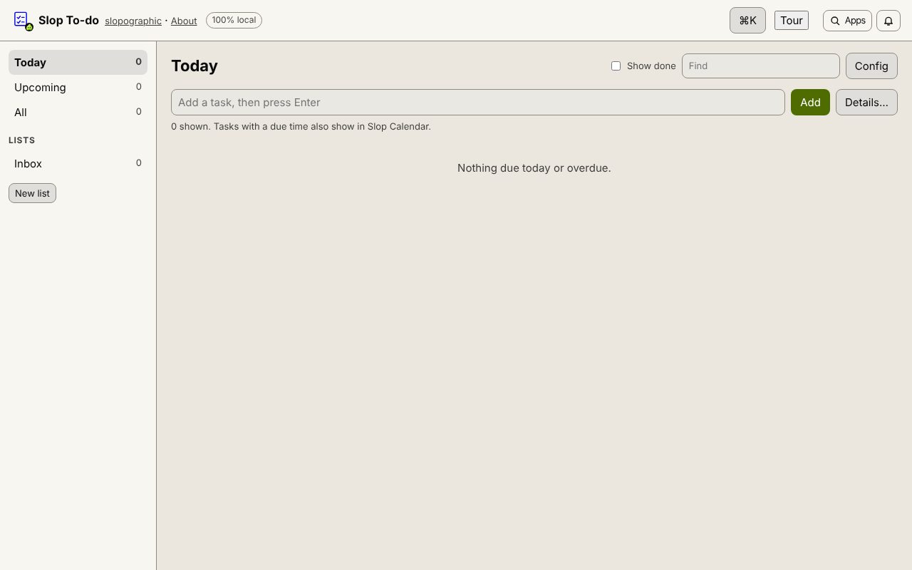 Slop To-do open in a browser